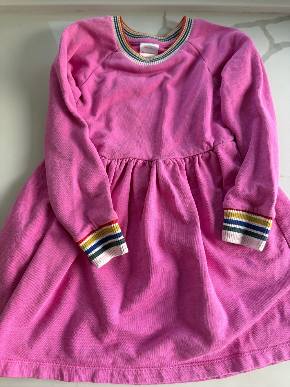 Hanna Andersson Rainbow Cuff Solid Ft Dress Size 5
